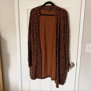 Sanctuary plus size cheetah print long cardigan